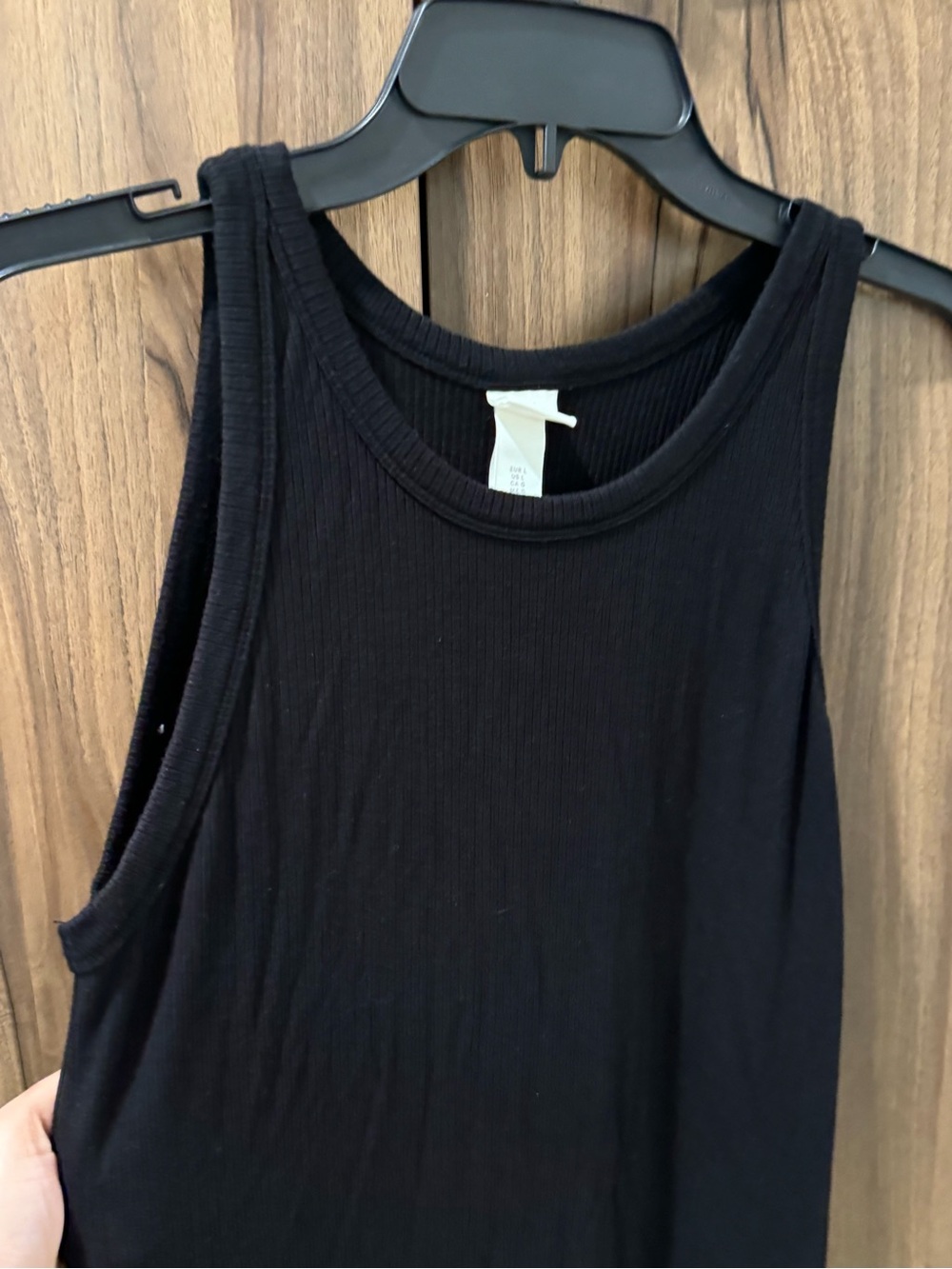 Classic Black Ribbed Tank Dress - Women - Picture 6 of 6